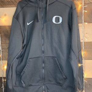 Nike Team Issued Oregon Ducks Full-Zip Hoodie with Nike ThermaFit Size Large Y2K